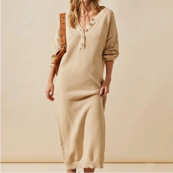 Free People Dresses & Skirts - Free People Beach Hailee Waffle Knit Midi Dress